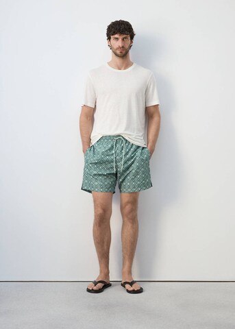MANGO MAN Board Shorts 'Geo2' in Green