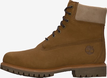 Bocanci cu șireturi de la TIMBERLAND pe maro: față