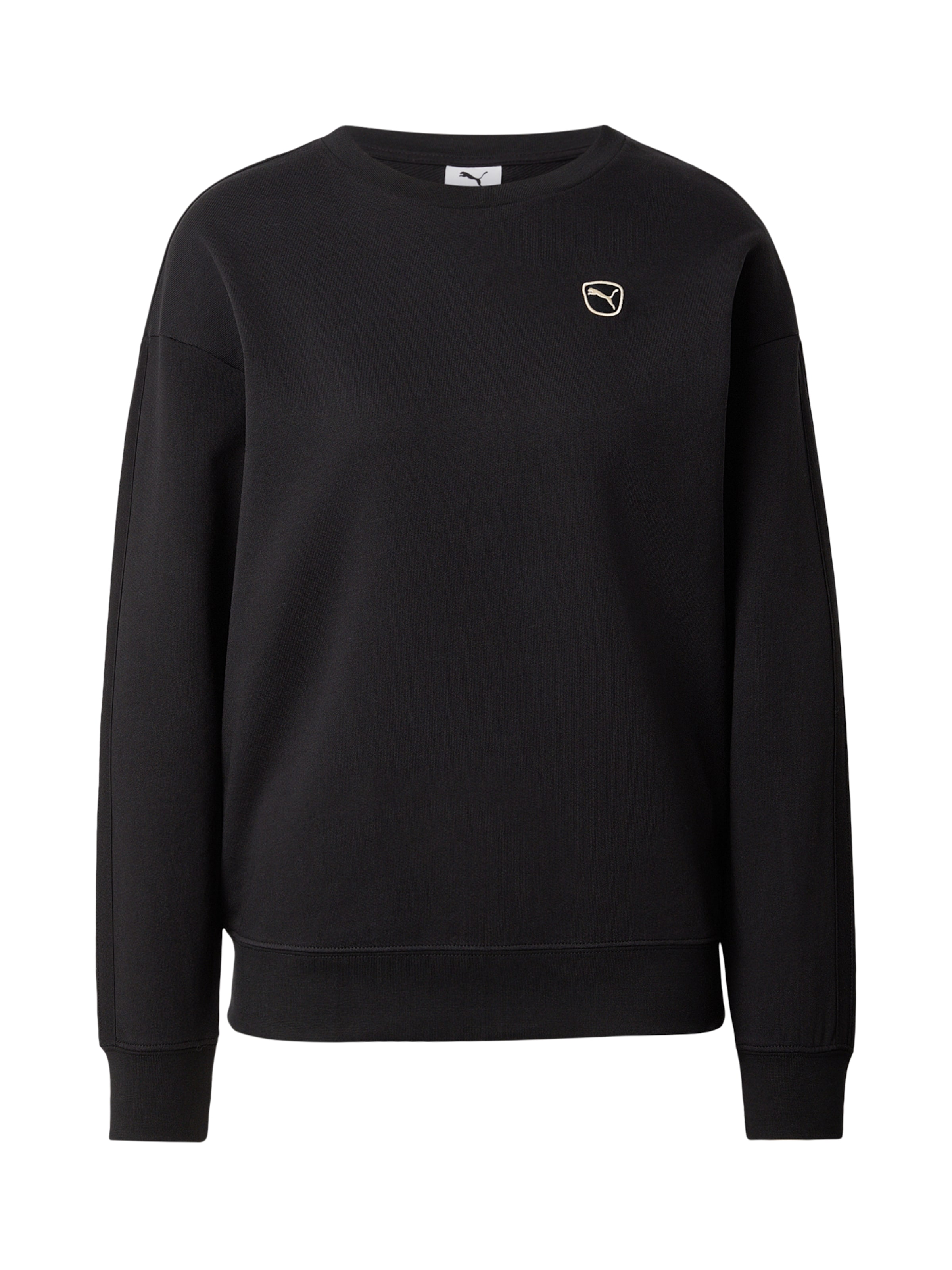PUMA Sweatshirt 'Essentials Elevated' in Zwart: voorkant