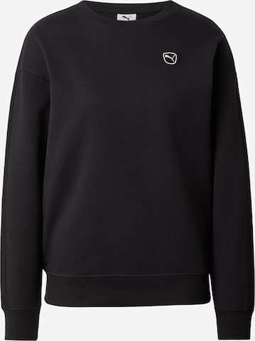 Sweat-shirt 'Essentials Elevated' PUMA en noir : devant