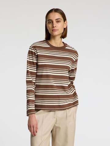 T-shirt SELECTED en marron : devant
