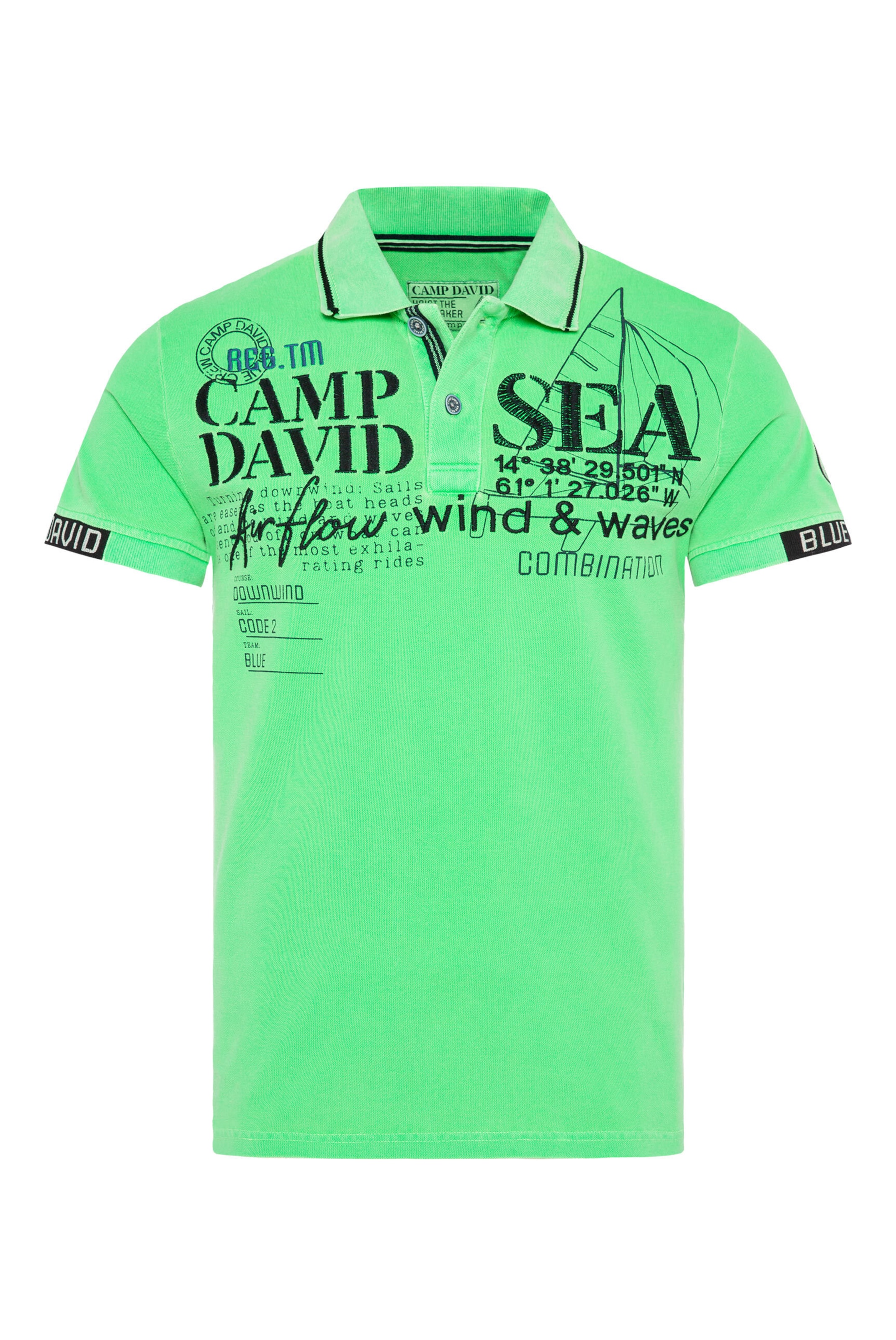 T-Shirt CAMP DAVID en vert : devant