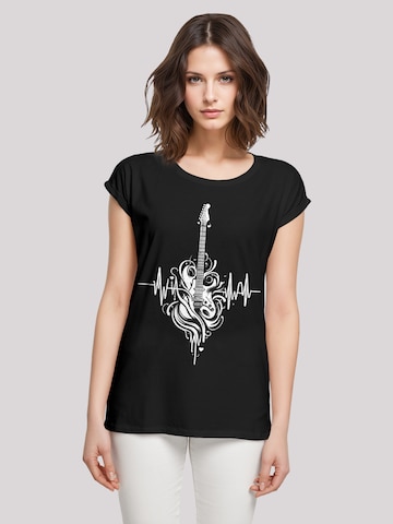 T-shirt 'Gitarre Heartbeat' F4NT4STIC en noir : devant