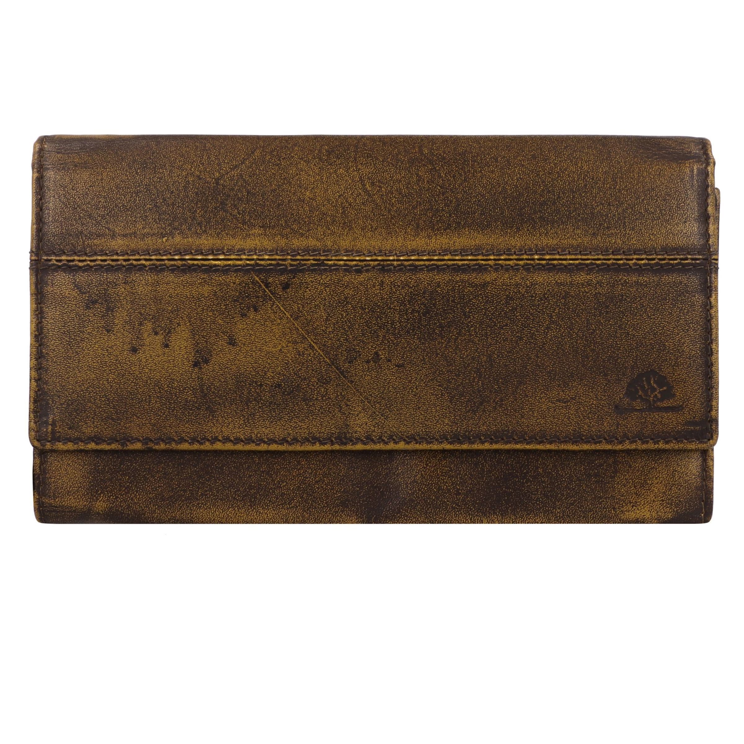 GREENBURRY Porte-monnaies 'Destressed' en jaune foncé, Vue avec produit