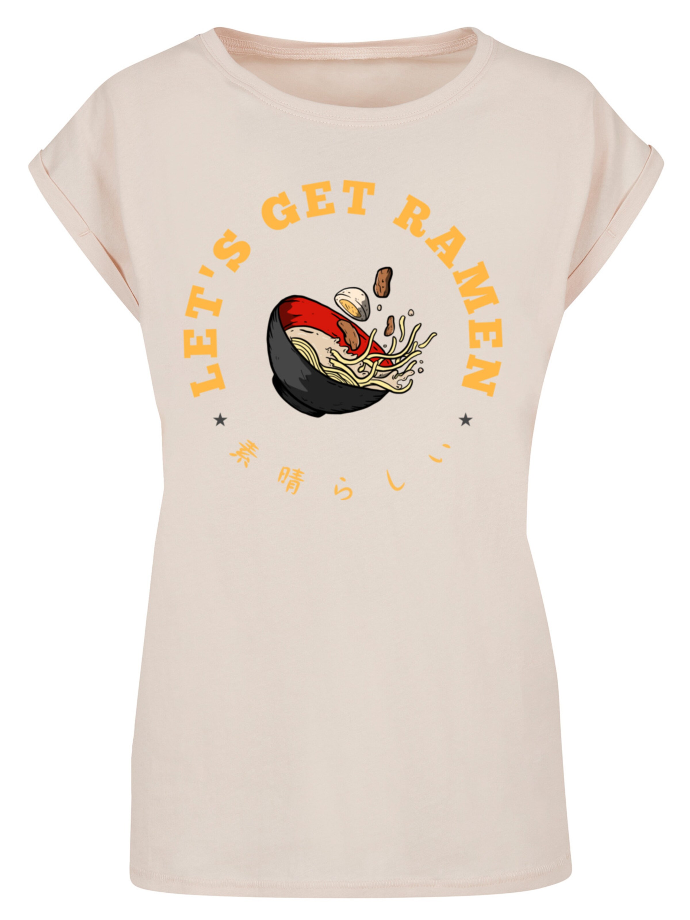 F4NT4STIC Shirt 'Lets get Ramen' in Beige: front