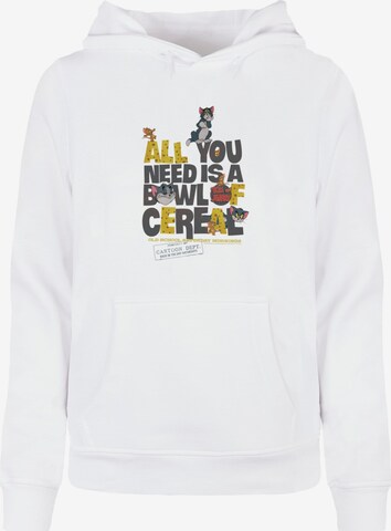 ABSOLUTE CULT Sweatshirt 'Tom and Jerry - All You Need Is' in Wit: voorkant