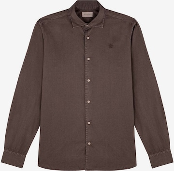 Scalpers Button Up Shirt in Brown: front