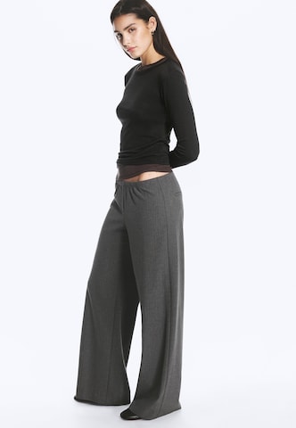 WEEKDAY Wide leg Broek 'Lune' in Grijs