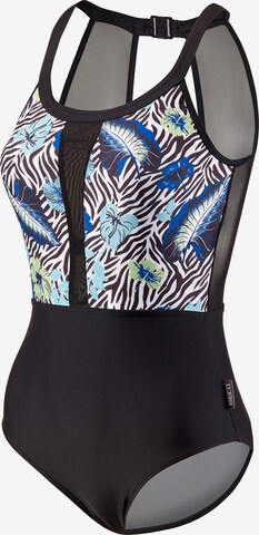 BECO the world of aquasports Swimsuit 'Wild Flower' in Black: front