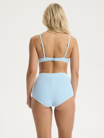 ESOTIQ Bikini bottom 'Bikini Highwaist Santorini, Streifenmuster, Crinkle' in Blue