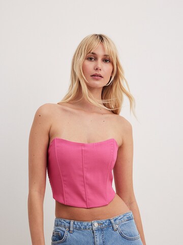 NA-KD Top in Pink: front