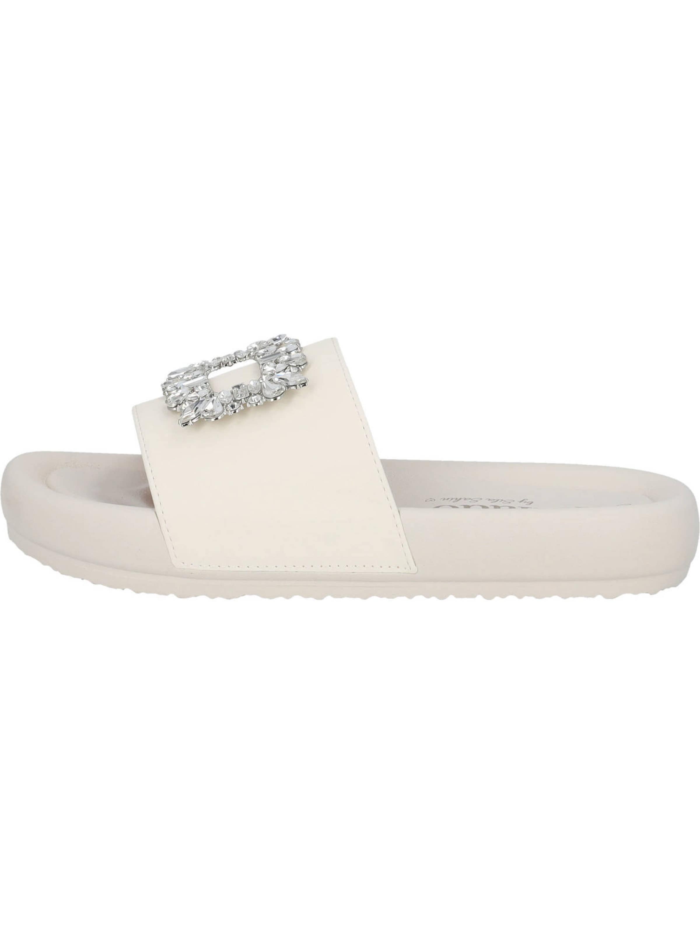 Palado by Sila Sahin Pantolette 'Rocib ' in Weiß: Vorderseite