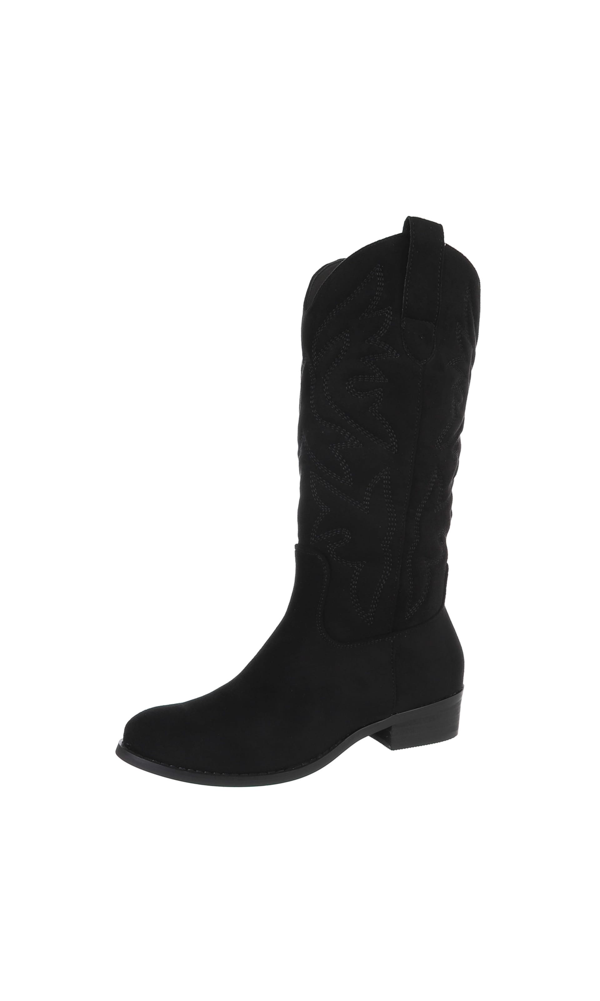Ital-Design Cowboy Boots in Black: front