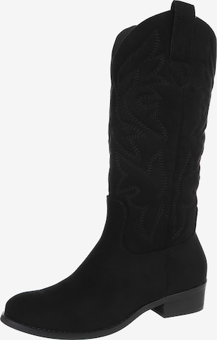 Ital-Design Cowboy Boots in Black: front