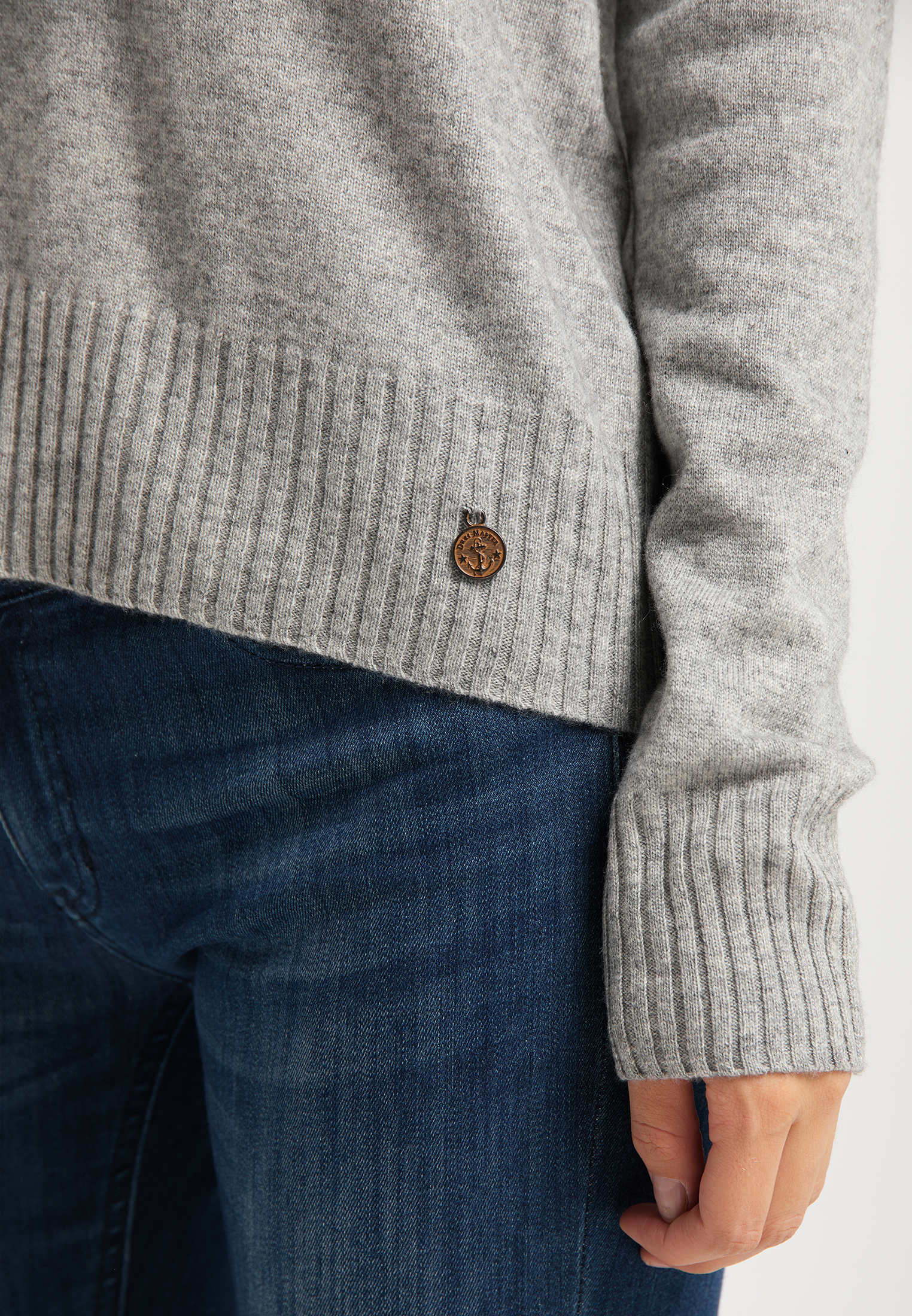DreiMaster Vintage Pullover in Graumeliert 