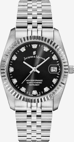 Montre à affichage analogique Jacques du Manoir en argent : devant