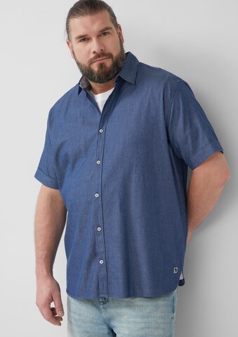 s.Oliver Men Big Sizes Regular Fit Hemd in Blau: Vorderseite