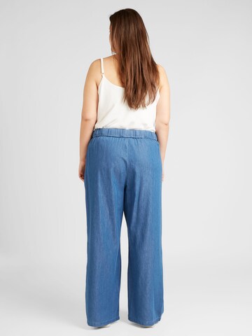 ONLY Carmakoma Wide leg Broek 'BEA' in Blauw