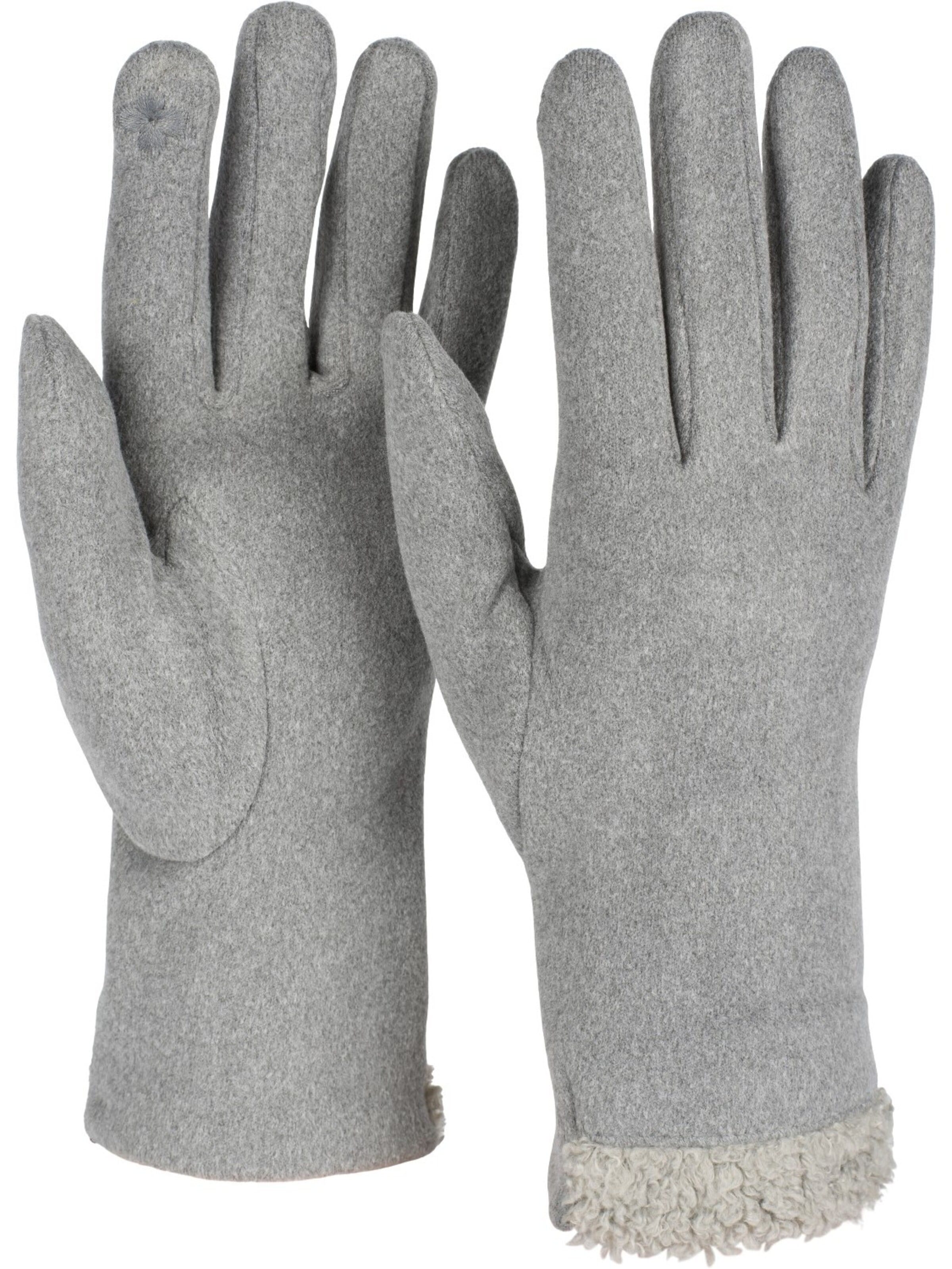styleBREAKER Fingerhandschuhe 'Touchscreen Handschuhe Teddyfell'‌‌‌‌‌‌ in XS-XL in hellgrau, Produktansicht