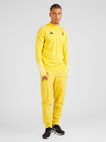 ADIDAS PERFORMANCE Tapered Workout Pants 'Juve' in Yellow