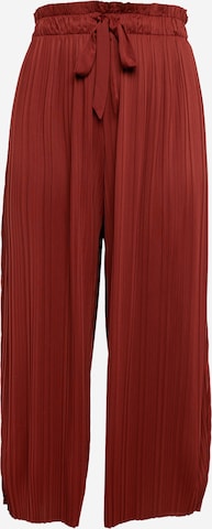 ABOUT YOU CurvyWide Leg/ Široke nogavice Hlače 'Elena' - smeđa boja: prednji dio