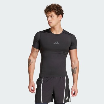T-Shirt fonctionnel 'Techfit Control' ADIDAS PERFORMANCE en noir : devant