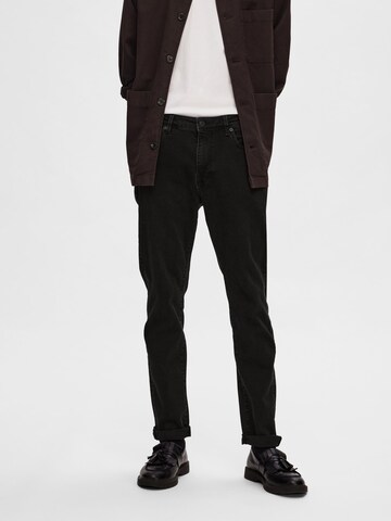 SELECTED HOMME Slimfit Kavbojke | črna barva: sprednja stran