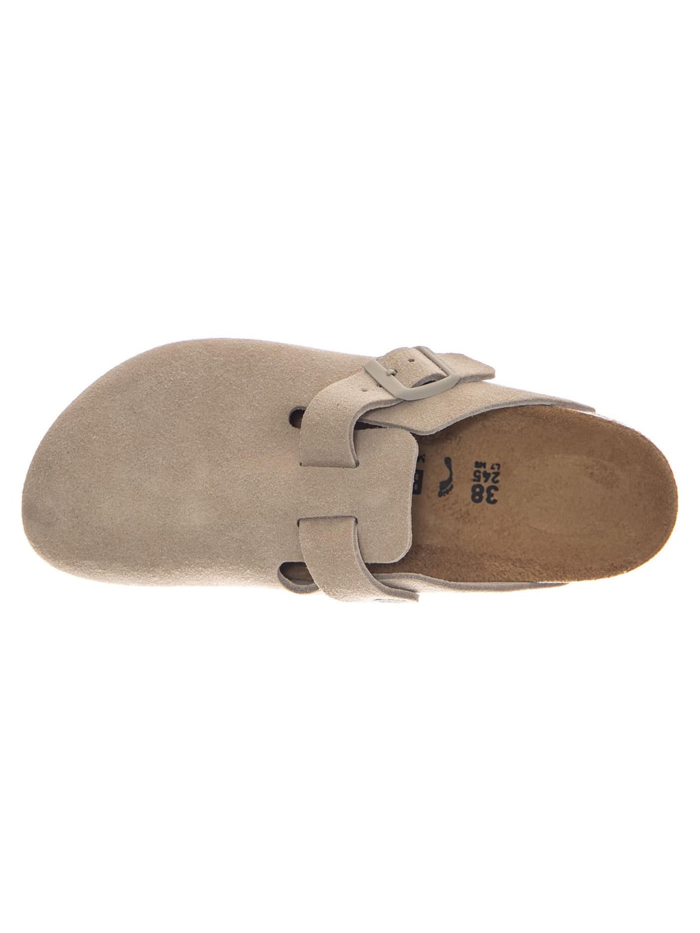 Sandales 'BOSTON SUEDE LEATHER NARROW FIT OYSTER' BIRKENSTOCK en blanc