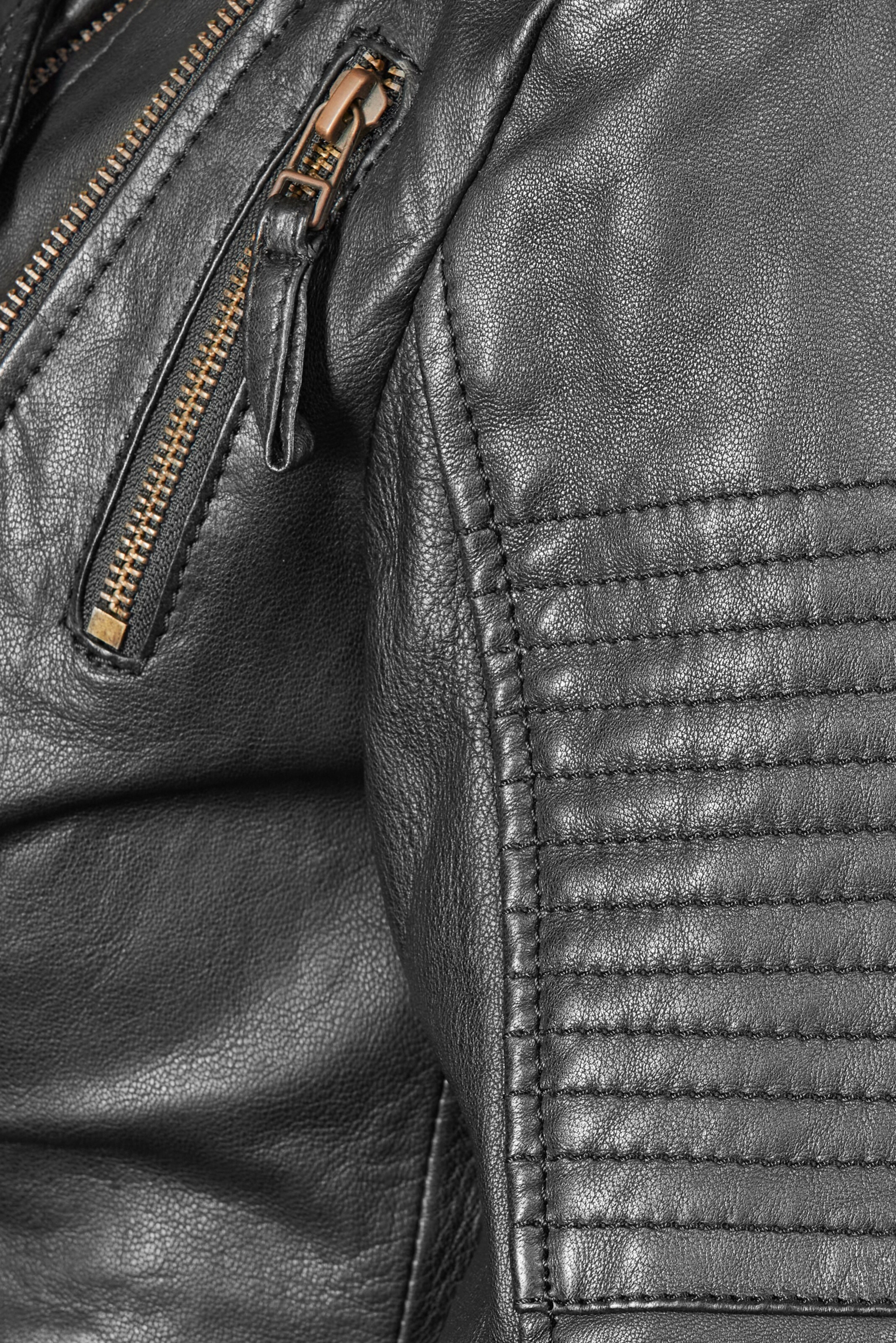 Apple of Eden Lederjacke AOE-114 in Schwarz