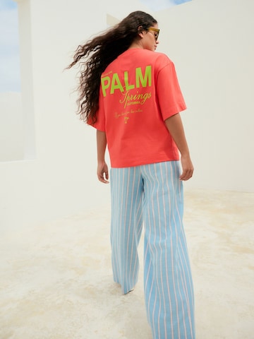 Next Wide leg Bandplooibroek in Blauw