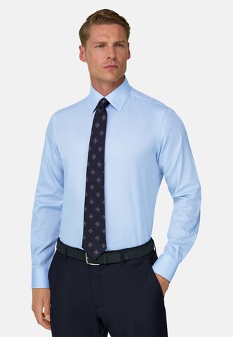 Coupe regular Chemise Boggi Milano en bleu : devant