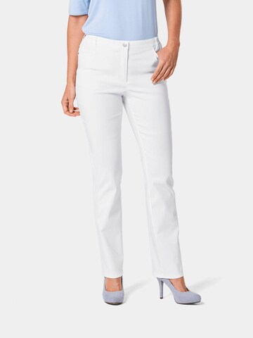 Regular Pantalon 'CARLA' Goldner en blanc : devant