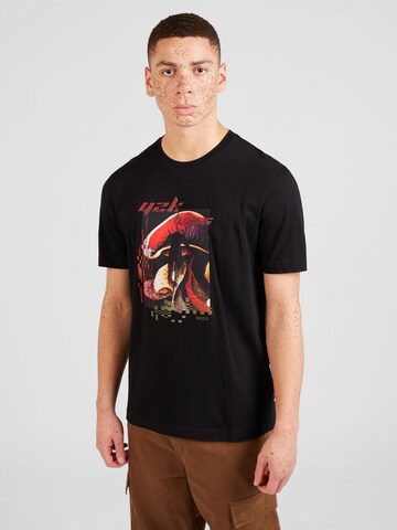 BOSS - Camiseta 'Tee Mushroom' en negro: frente