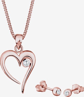 ELLI Jewelry Set 'Herz' in Pink: front