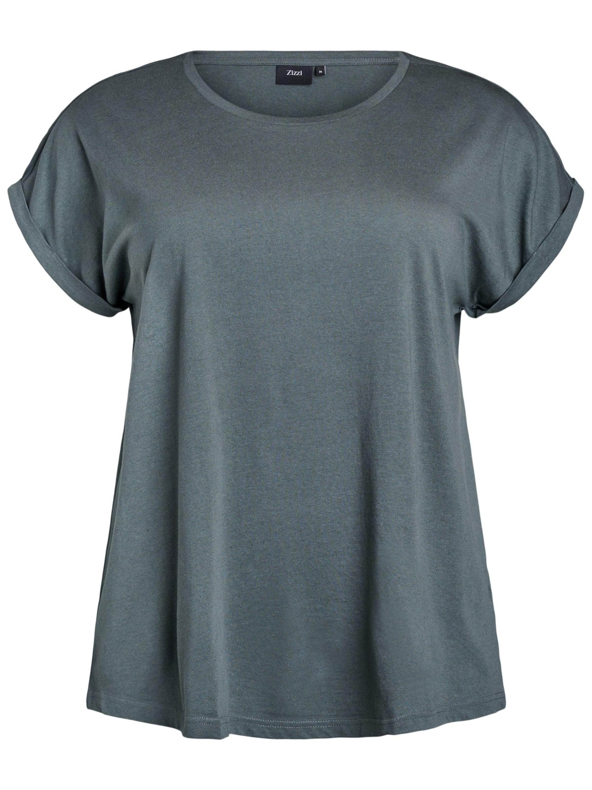 Zizzi Shirt 'Mkatja' in Groen: voorkant