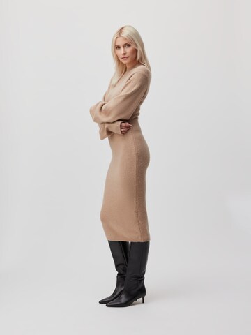 LeGer by Lena Gercke Knitted dress 'Selena' in Beige