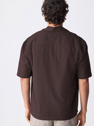 Next Regular fit Button Up Shirt in Brown