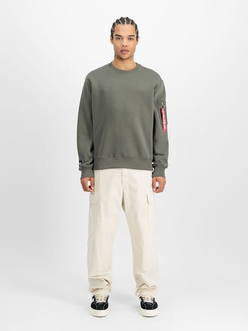 ALPHA INDUSTRIES Μπλούζα φούτερ 'Label' σε πράσινο
