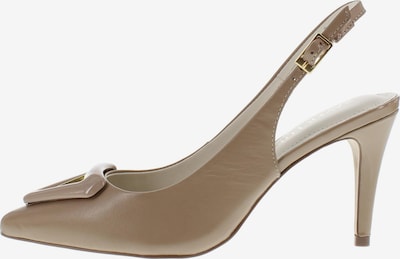 XAVER LUIS Schuhmanufaktur Slingpumps 'ALINA - Stiletto Pumps mit Schmuckteil' in hellbraun, Produktansicht