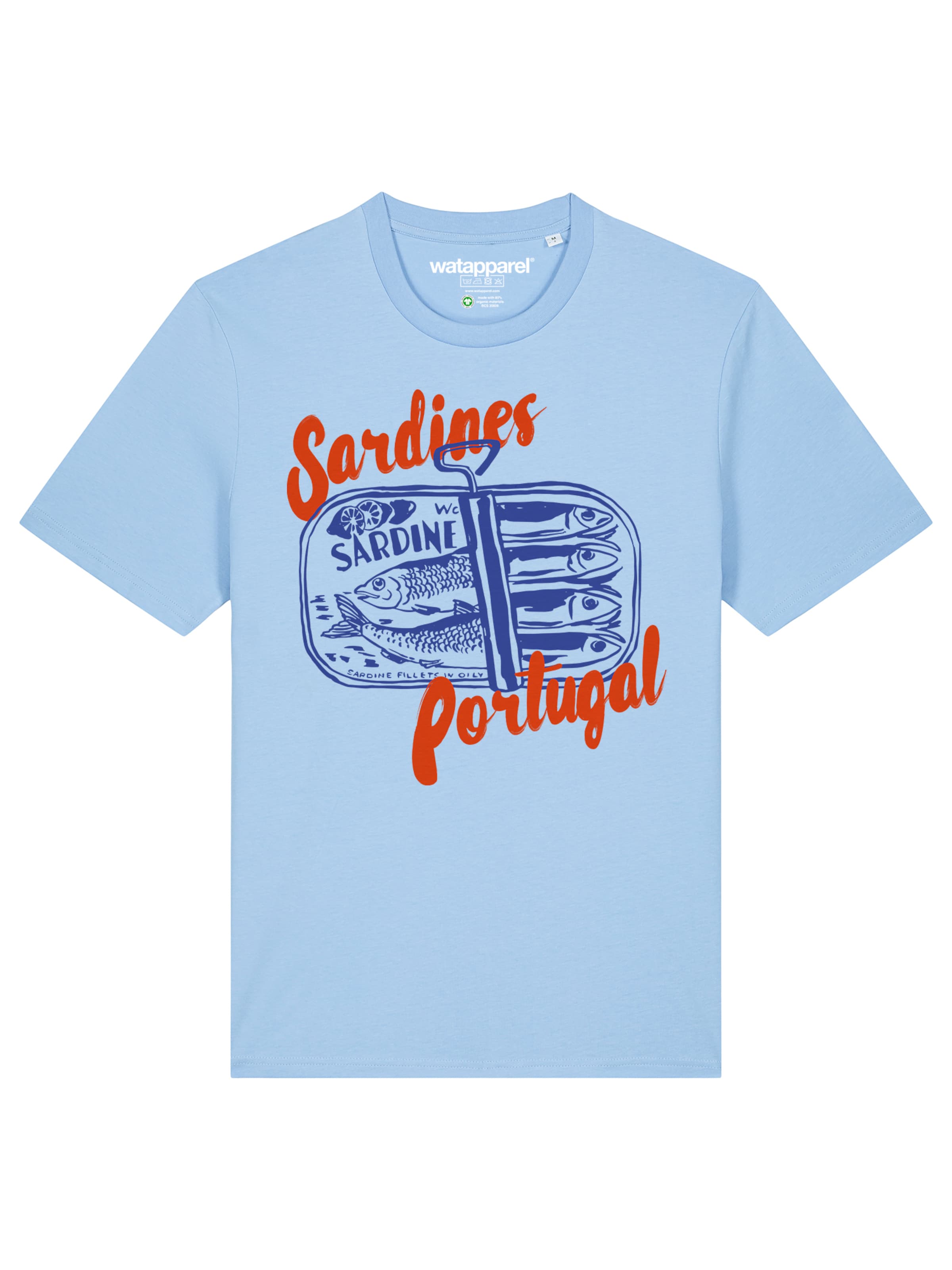 Maglietta 'Sardines Portugal' di Watapparel in blu: frontale