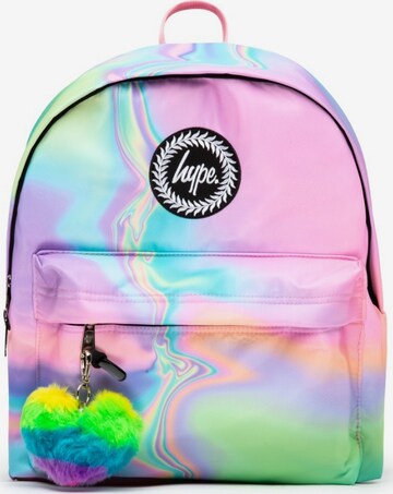 hype Backpack 'Iridescent Marble' in Pink: front