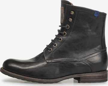 Floris van Bommel Lace-Up Boots 'Ferri 01' in Black: front