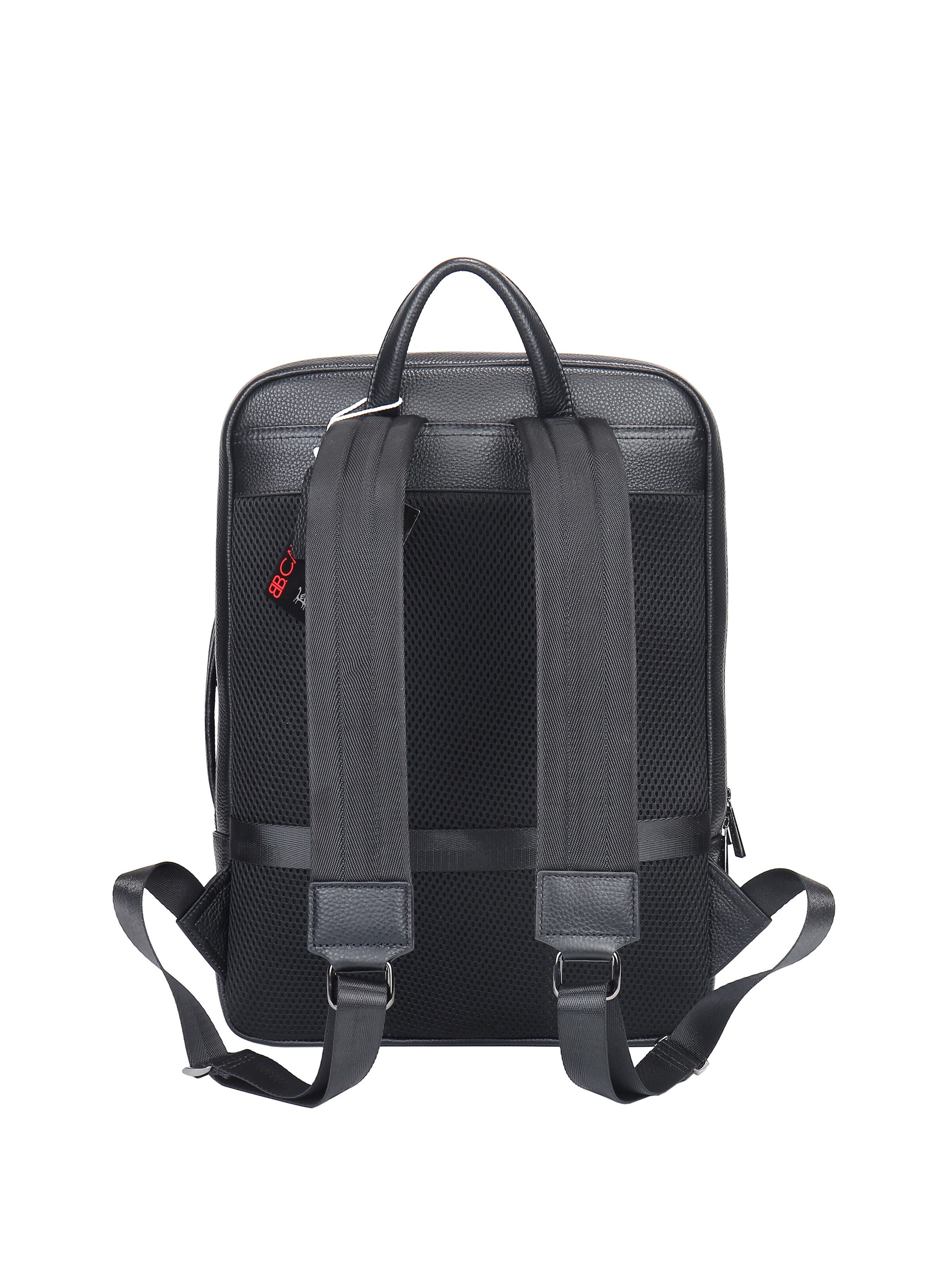 Zaino 'Zaino Unisex Vera Pelle - Chiusura Zip, Tasche Multiple, Manico Pelle' di B. Cavalli in nero