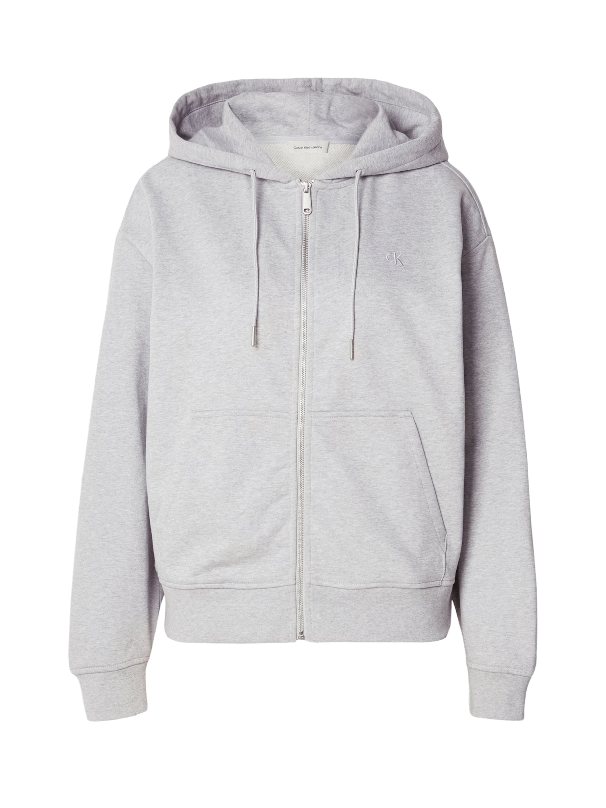 Calvin Klein Jeans Sweat jacket in Grey: front