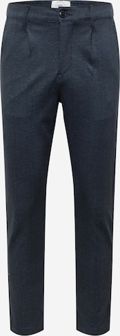 Kronstadt Slimfit Bandplooibroek 'Club texture pants' in Blauw: voorkant