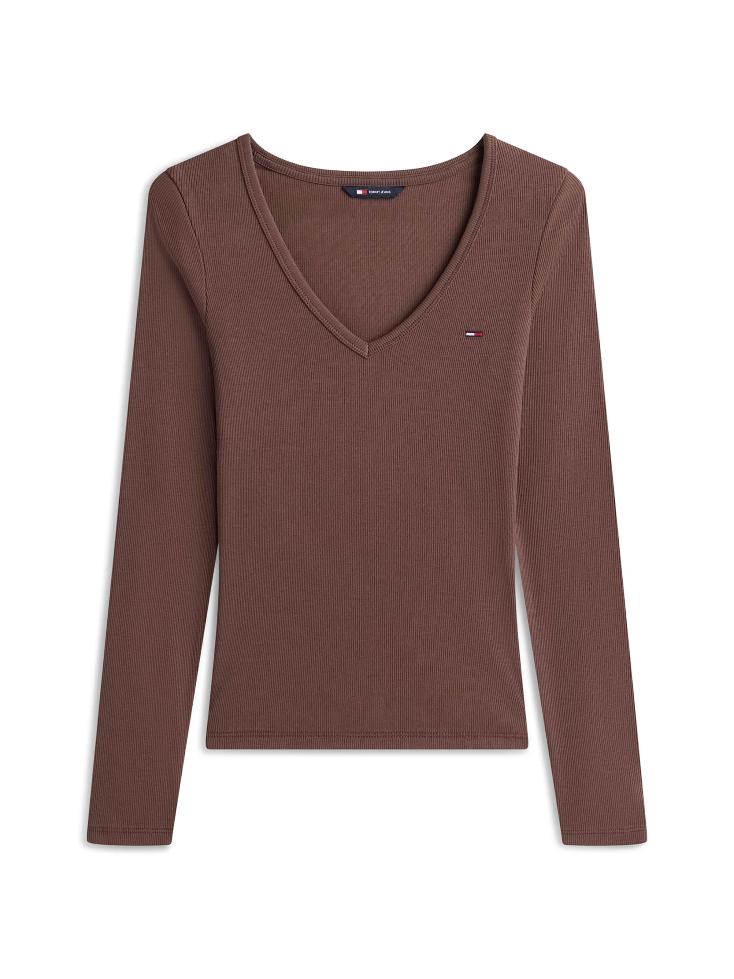 Tommy Jeans - Camisa 'ESSENTIAL' em castanho: frente