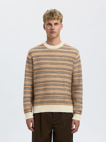 Pull-over SELECTED en beige : devant