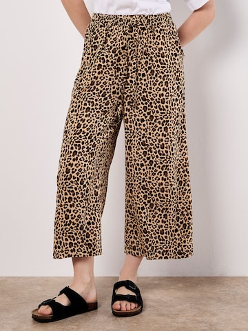 Wide Leg Pantalon Apricot en marron : devant