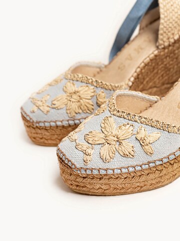 Sandalo 'Alpargata Cuña 10 cm' di Alhamas in blu