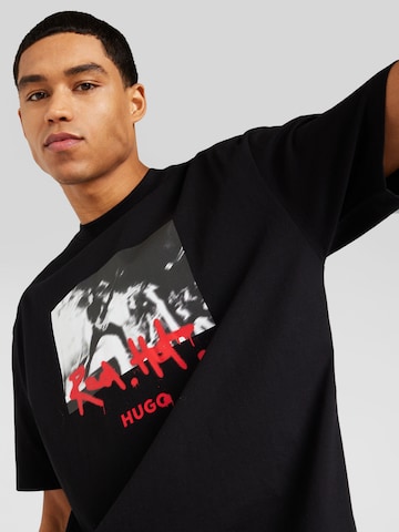 Tricou 'Domenade' de la HUGO Red pe negru